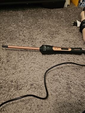 Rose Gold and Black Mini Curling Wand - Women’s Hair Accessory